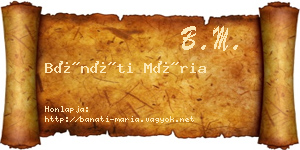 Bánáti Mária névjegykártya