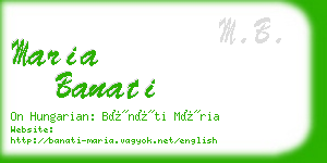 maria banati business card